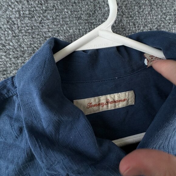 Tommy Bahama Men Silk Button Up Shirt Short Sleeve Hawaiian Blue XLX Wide Floral - Picture 6 of 14